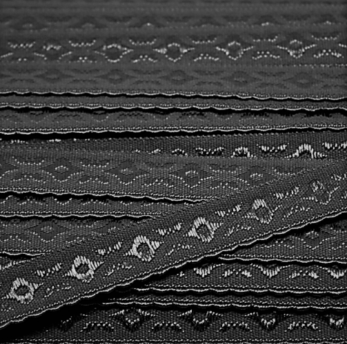 Elastisches Schrägband JACQUARD 12mm grau